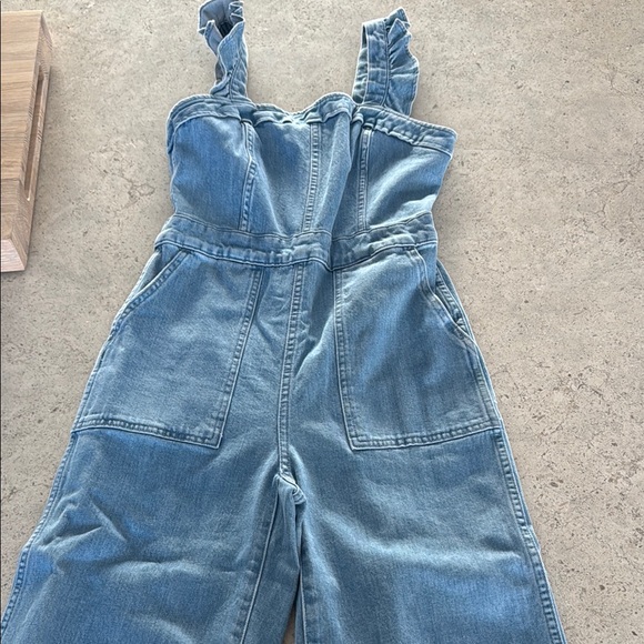 Madewell Denim Ruffle Jumper _size 00 - Picture 7 of 10